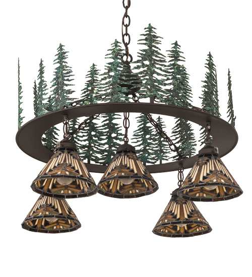 Nuevo Mission 5 Light 34" Wide Chandelier