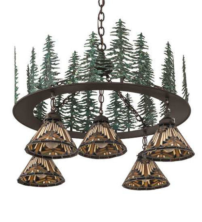 Nuevo Mission 5 Light 34" Wide Chandelier