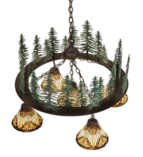 Nuevo Mission 5 Light 34" Wide Chandelier