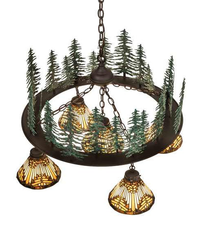 Nuevo Mission 5 Light 34" Wide Chandelier