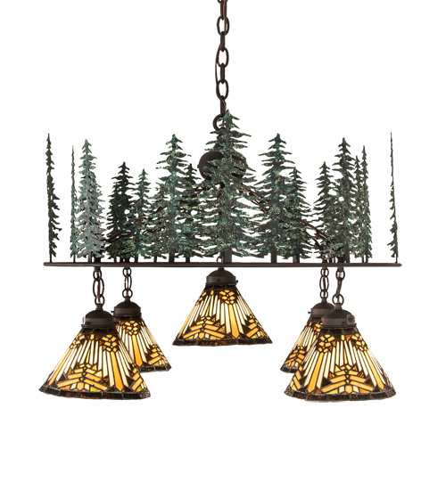 Nuevo Mission 5 Light 34" Wide Chandelier