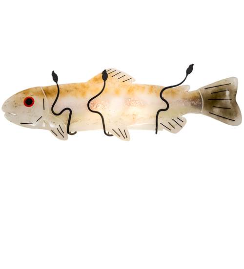 Rainbow Trout 2 Light 10" Tall Wall Sconce