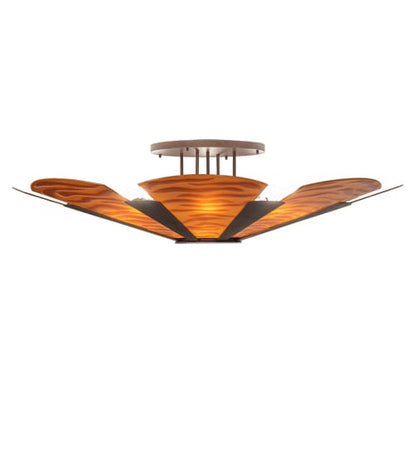 Metro Fusion 6 Light 60" Wide Semi-Flush Bowl Ceiling Fixture