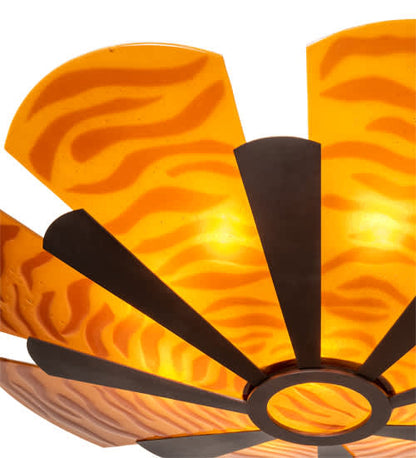 Metro Fusion 6 Light 60" Wide Semi-Flush Bowl Ceiling Fixture