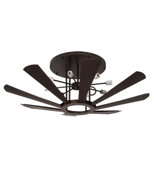 Metro Fusion 6 Light 60" Wide Semi-Flush Bowl Ceiling Fixture