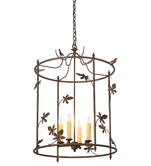 4 Light 25" Wide Taper Candle Pendant