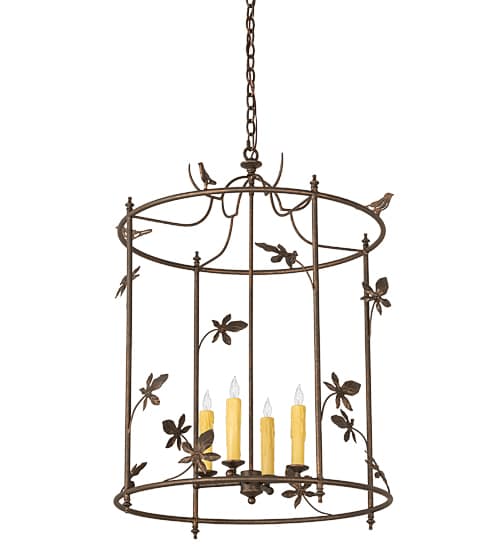 4 Light 25" Wide Taper Candle Pendant