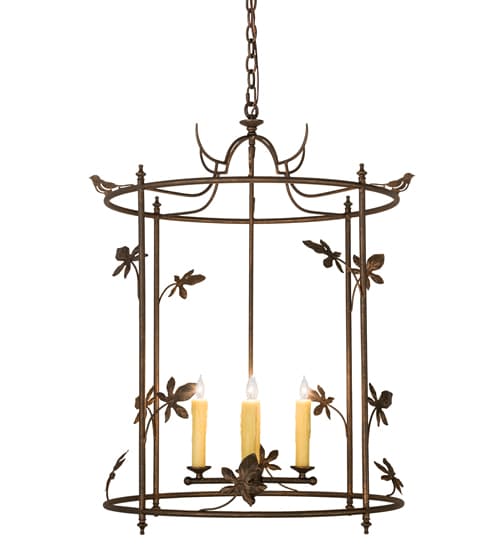 4 Light 25" Wide Taper Candle Pendant