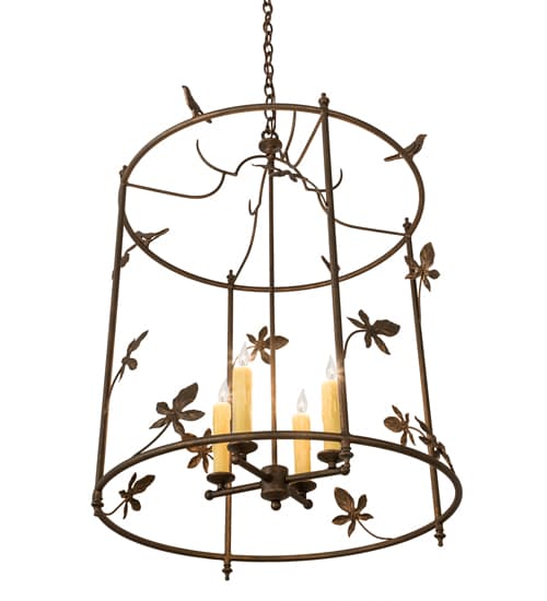 4 Light 25" Wide Taper Candle Pendant