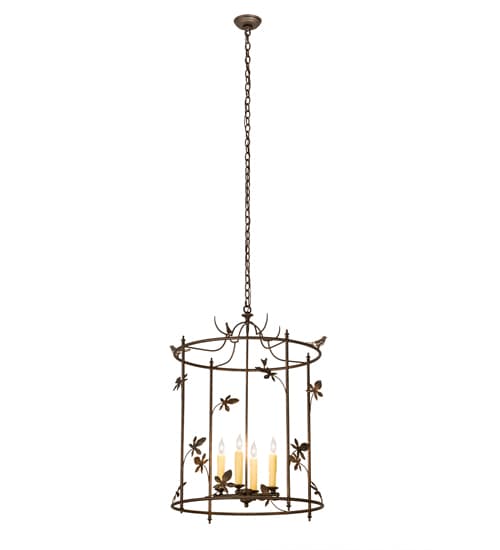 4 Light 25" Wide Taper Candle Pendant