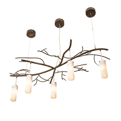 Meyda Tiffany Long Winter Solstice 5 Light 60" Wide Linear Chandelier