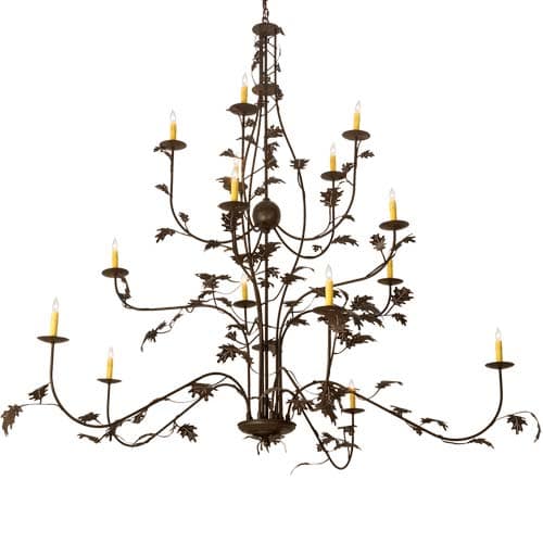 Oak Leaf 15 Light 72" Wide Taper Candle Style Chandelier