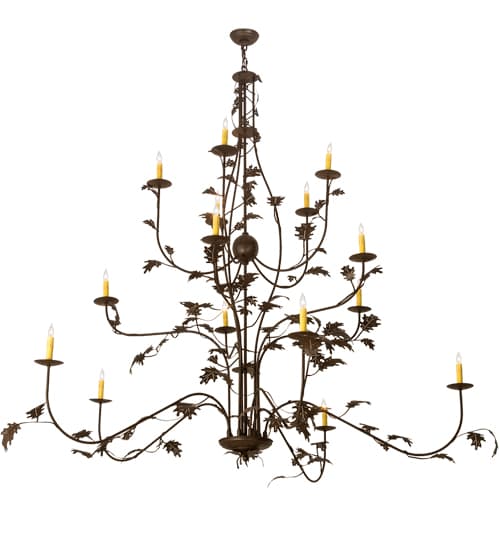 Oak Leaf 15 Light 72" Wide Taper Candle Style Chandelier