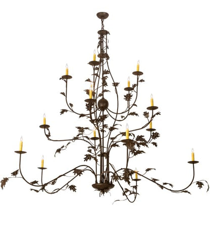 Oak Leaf 15 Light 72" Wide Taper Candle Style Chandelier