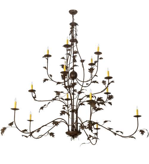 Oak Leaf 15 Light 72" Wide Taper Candle Style Chandelier