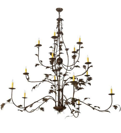 Oak Leaf 15 Light 72" Wide Taper Candle Style Chandelier