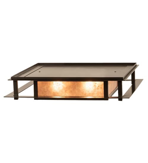 Quezon 4 Light 34" Wide Flush Mount Square Ceiling Fixture - Timeless Bronze Finish