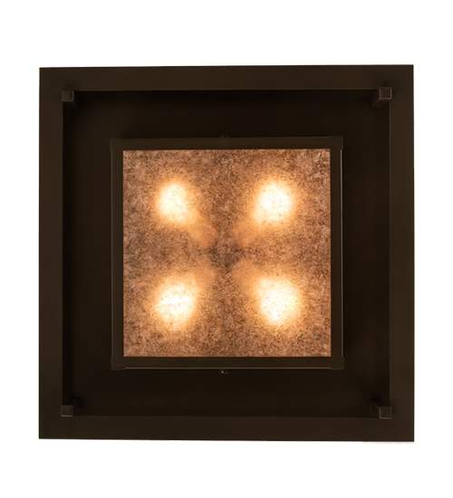 Quezon 4 Light 34" Wide Flush Mount Square Ceiling Fixture - Timeless Bronze Finish