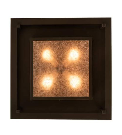 Quezon 4 Light 34" Wide Flush Mount Square Ceiling Fixture - Timeless Bronze Finish