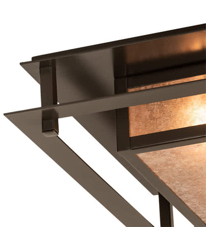 Quezon 4 Light 34" Wide Flush Mount Square Ceiling Fixture - Timeless Bronze Finish