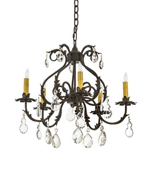 Chantilly 5 Light 24" Wide Crystal Candle Style Chandelier