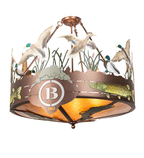 Boulders 6 Light 30" Wide Semi-Flush Drum Ceiling Fixture