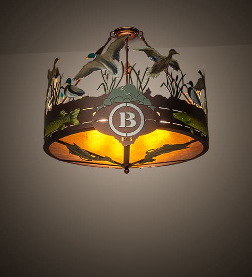 Boulders 6 Light 30" Wide Semi-Flush Drum Ceiling Fixture