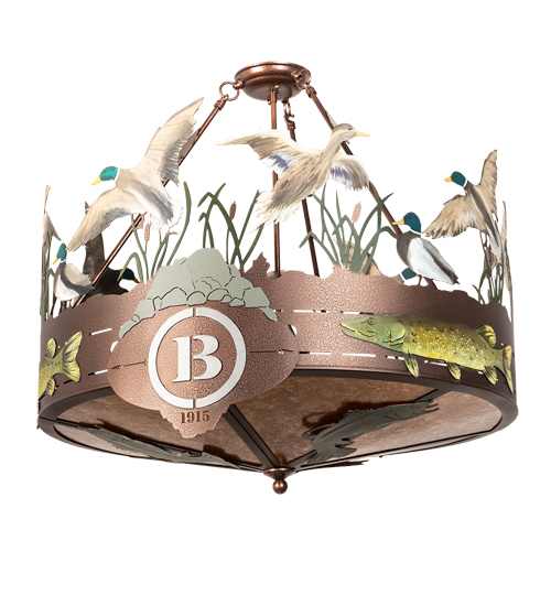 Boulders 6 Light 30" Wide Semi-Flush Drum Ceiling Fixture