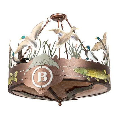 Boulders 6 Light 30" Wide Semi-Flush Drum Ceiling Fixture