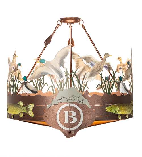 Boulders 6 Light 30" Wide Semi-Flush Drum Ceiling Fixture
