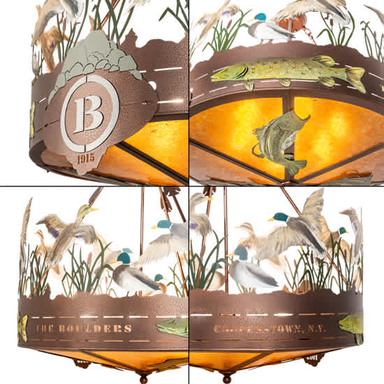 Boulders 6 Light 30" Wide Semi-Flush Drum Ceiling Fixture