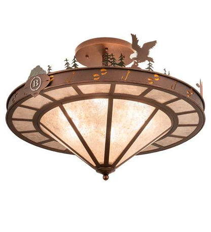 Boulders 6 Light 32" Wide Semi-Flush Ceiling Fixture