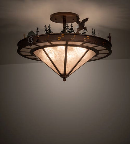 Boulders 6 Light 32" Wide Semi-Flush Ceiling Fixture