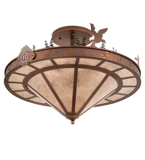Boulders 6 Light 32" Wide Semi-Flush Ceiling Fixture