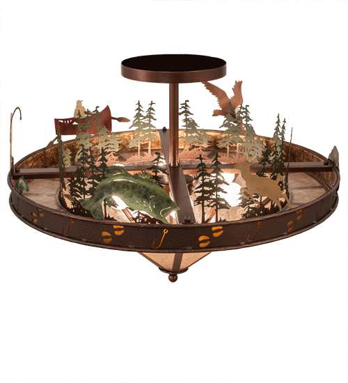 Boulders 6 Light 32" Wide Semi-Flush Ceiling Fixture