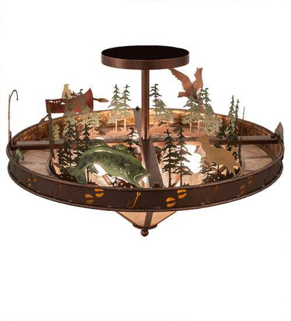 Boulders 6 Light 32" Wide Semi-Flush Ceiling Fixture