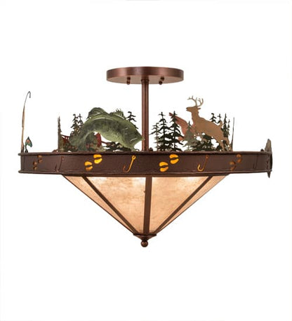 Boulders 6 Light 32" Wide Semi-Flush Ceiling Fixture