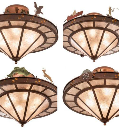 Boulders 6 Light 32" Wide Semi-Flush Ceiling Fixture