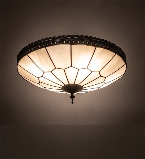 Vincent Honeycomb 4 Light 21" Wide Semi-Flush Bowl Ceiling Fixture with Clear, Frosted Glass Shade - Mahogany Bronze Finish