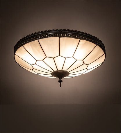 Vincent Honeycomb 4 Light 21" Wide Semi-Flush Bowl Ceiling Fixture with Clear, Frosted Glass Shade - Mahogany Bronze Finish