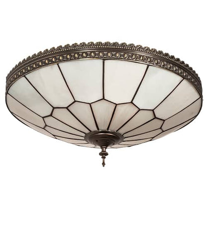 Vincent Honeycomb 4 Light 21" Wide Semi-Flush Bowl Ceiling Fixture with Clear, Frosted Glass Shade - Mahogany Bronze Finish
