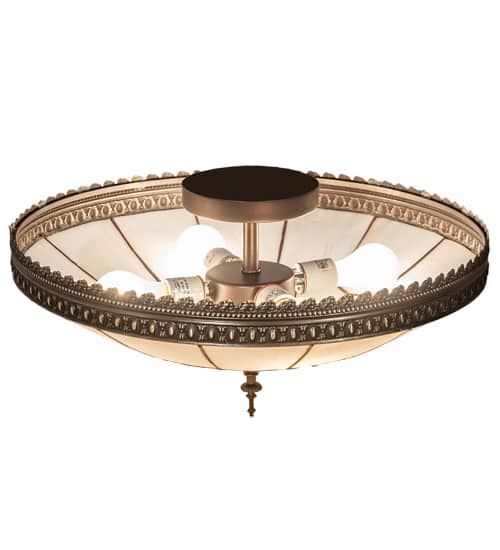 Vincent Honeycomb 4 Light 21" Wide Semi-Flush Bowl Ceiling Fixture with Clear, Frosted Glass Shade - Mahogany Bronze Finish