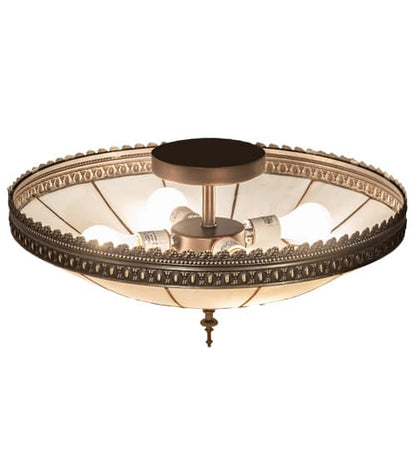 Vincent Honeycomb 4 Light 21" Wide Semi-Flush Bowl Ceiling Fixture with Clear, Frosted Glass Shade - Mahogany Bronze Finish