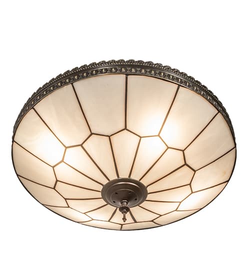Vincent Honeycomb 4 Light 21" Wide Semi-Flush Bowl Ceiling Fixture with Clear, Frosted Glass Shade - Mahogany Bronze Finish