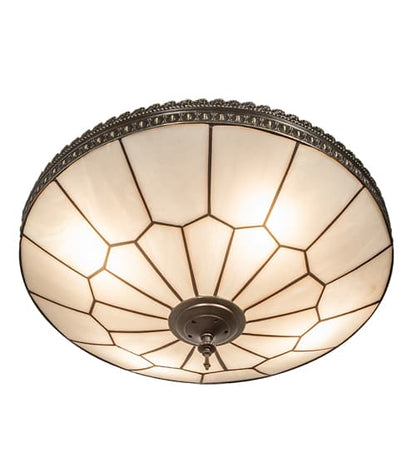 Vincent Honeycomb 4 Light 21" Wide Semi-Flush Bowl Ceiling Fixture with Clear, Frosted Glass Shade - Mahogany Bronze Finish