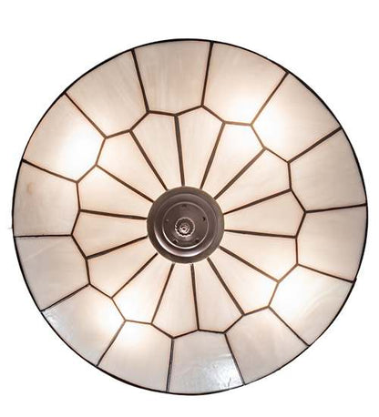 Vincent Honeycomb 4 Light 21" Wide Semi-Flush Bowl Ceiling Fixture with Clear, Frosted Glass Shade - Mahogany Bronze Finish