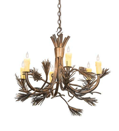 Woodland Pine 6 Light 29" Wide Taper Candle Style Chandelier