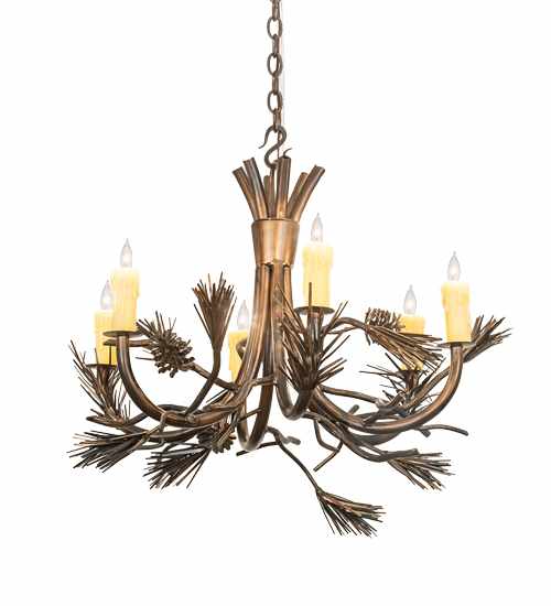 Woodland Pine 6 Light 29" Wide Taper Candle Style Chandelier
