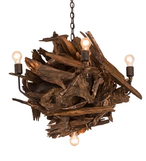 Driftwood 6 Light 30" Wide Abstract Chandelier