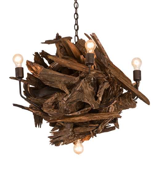 Driftwood 6 Light 30" Wide Abstract Chandelier